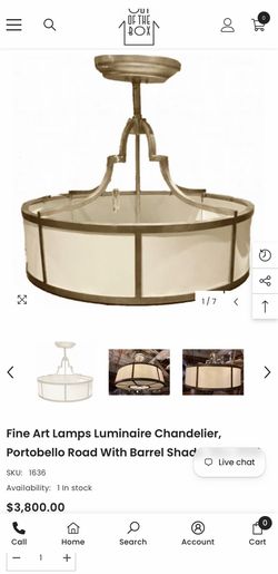 Fine Art Lamps Luminaire Chandelier, Portobello Road With Barrel Shade