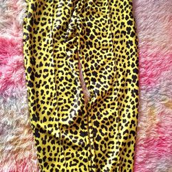 Neon Yellow Leopard Print Joggers Unisex