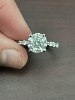 14k white gold lab diamond ring