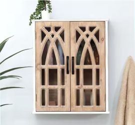 Brown Bathroom Storage Wall Cabinet