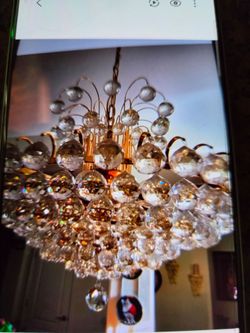 Crystal chandelier large perfect works great