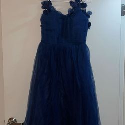 Puff Blue Event Dress