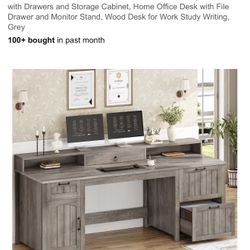 SEDETA Farmhouse 63" Executive Desk,