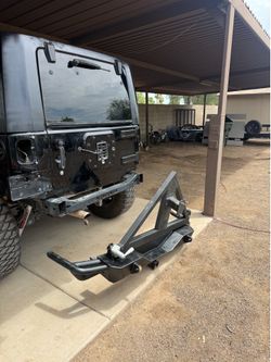 Jeep wrangler 2007 jk rear bumper with spare tire rack