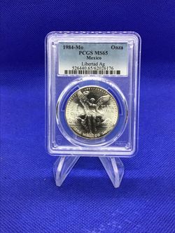 1984 1oz Mexico Silver Coin MS65