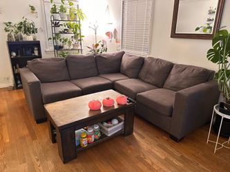 Two piece sectional couch.