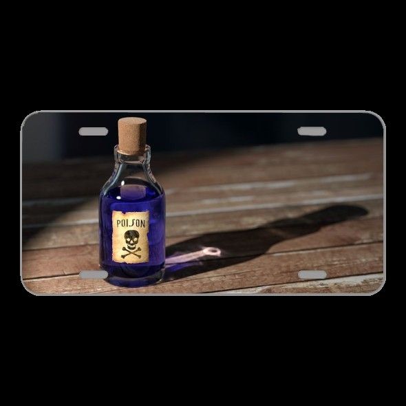 License Plate Novelty Car Front Poison Bottle Medicine Old Symbol