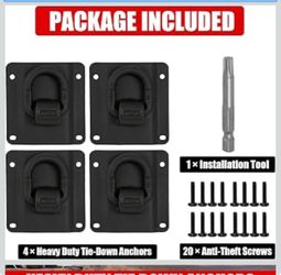 4 Pack Heavy Duty Truck Bed Tie Down Anchors Compatible with 2015–2025 Ford F150 F250 F350 & Raptor (2026), Reinforced Cargo Tie Downs, Replacement fo