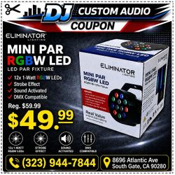 Eliminator LED Spot Light RGBW Multicolor Sound Activated Strobe Mode Mini Par 🚨 Payment Options Available 🚨 No Credit Needed 🚨 