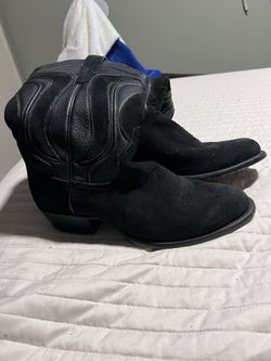 All Black Men’s Suede Tecova Cowboy Boots Size 10.5 Used $200 Obo
