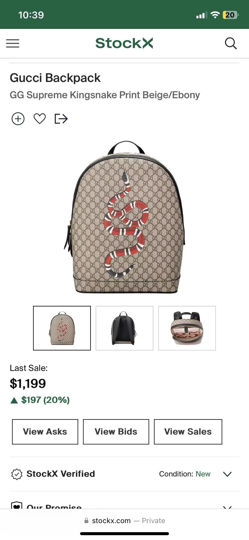 Real Authentic Gucci Back Pack !!!