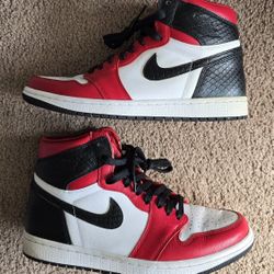 Nike Air Jordan 1 High Satin Snake Chicago Bred Women's SZ 9.5