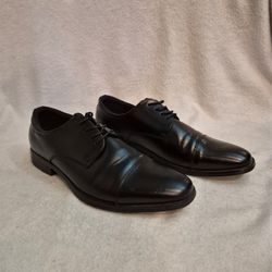 Van Heusen Turk Men's Cap Toe Oxford Dress Shoes Black Size 10.5 M Memory Foam