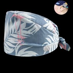 Cotton Scrub Cap With Buttons 