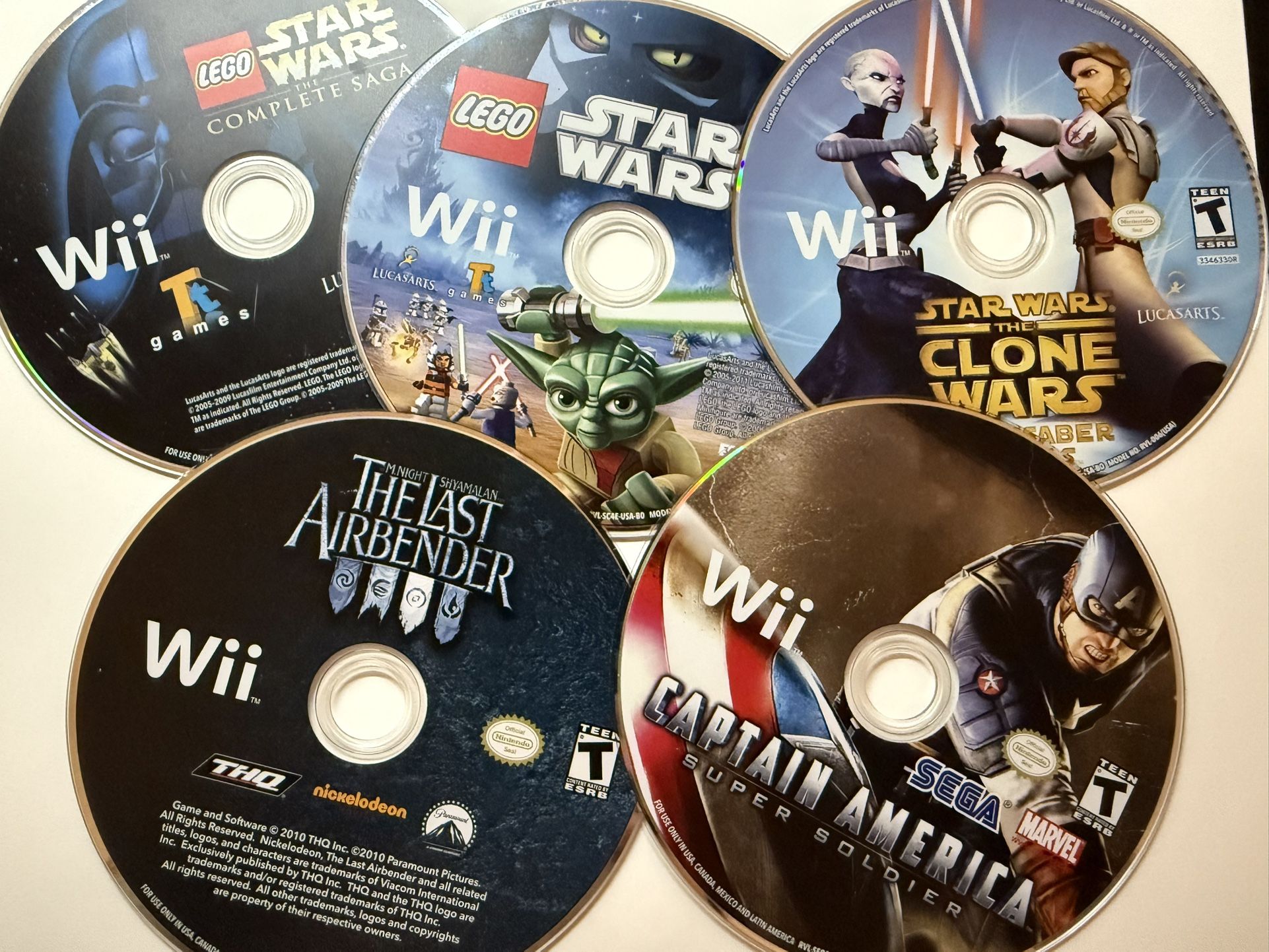 Star Wars & Action Wii Games – 5 Disc Only – Clean & Tested