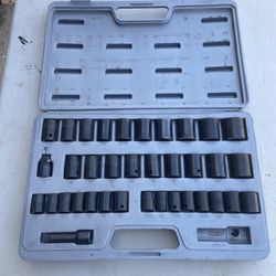 38-Piece Impact Socket Set – SAE & Metric – Black Oxide – 3/8” & 1/2” Drive