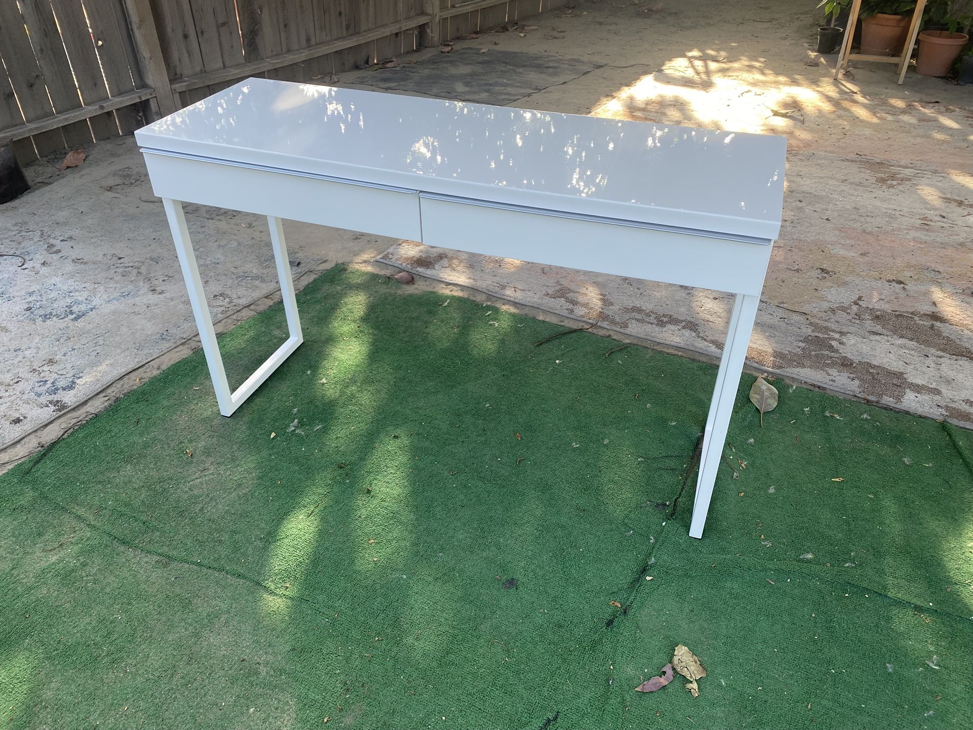 White Table & Drawer Set