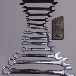 Vtg 8 Allied Wenches 5 Dunlap Wrenches plus VTG Hout drill index