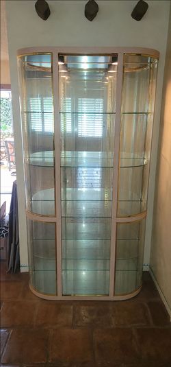 Glass display curio cabinet custom