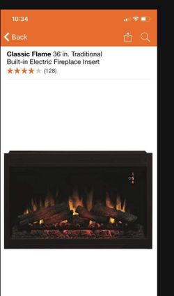 Classic Flame Insert 36 Inches