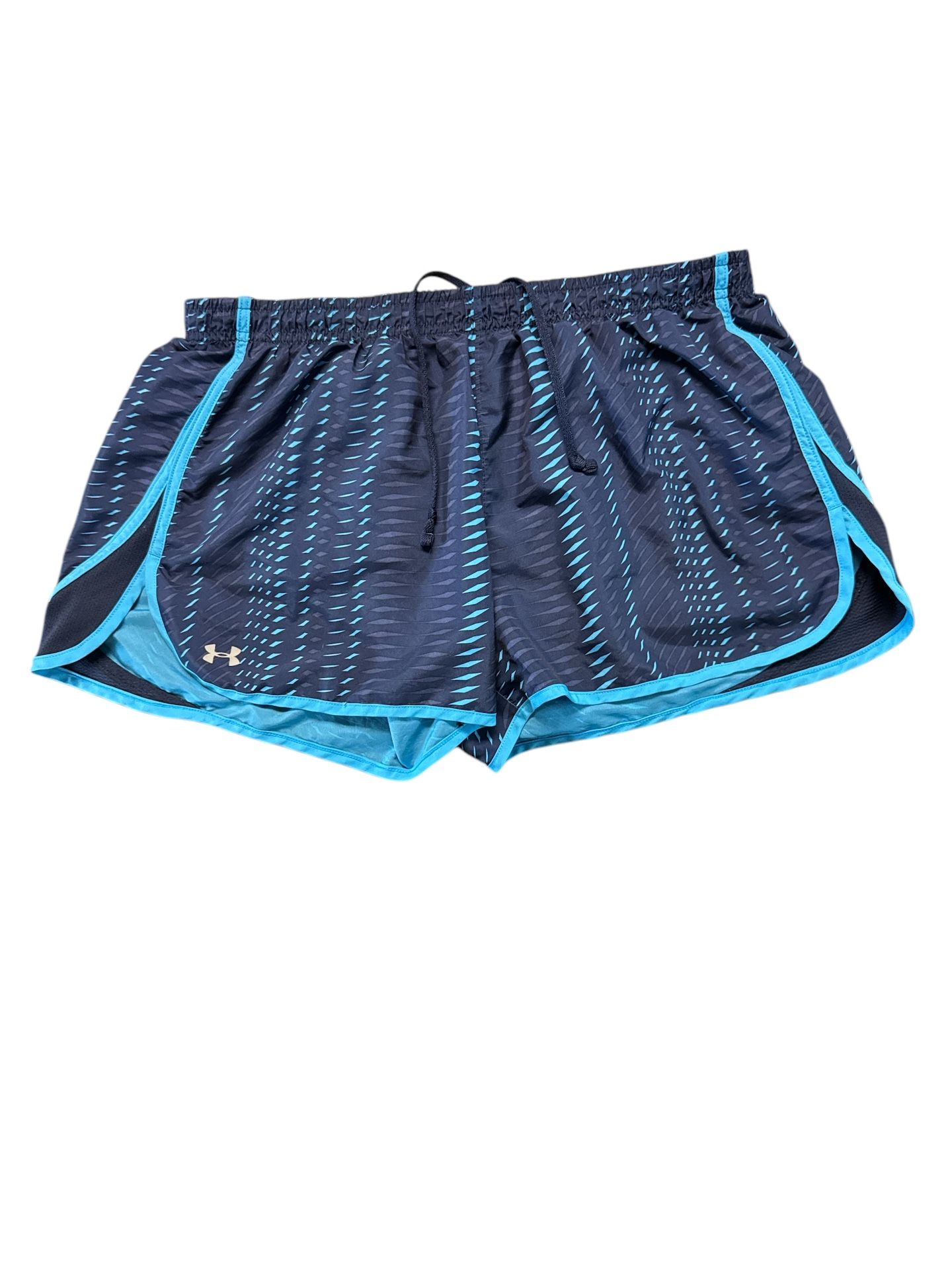 Under Armour Women's Running Gym Shorts Blue Sz L Lined Loose Fit