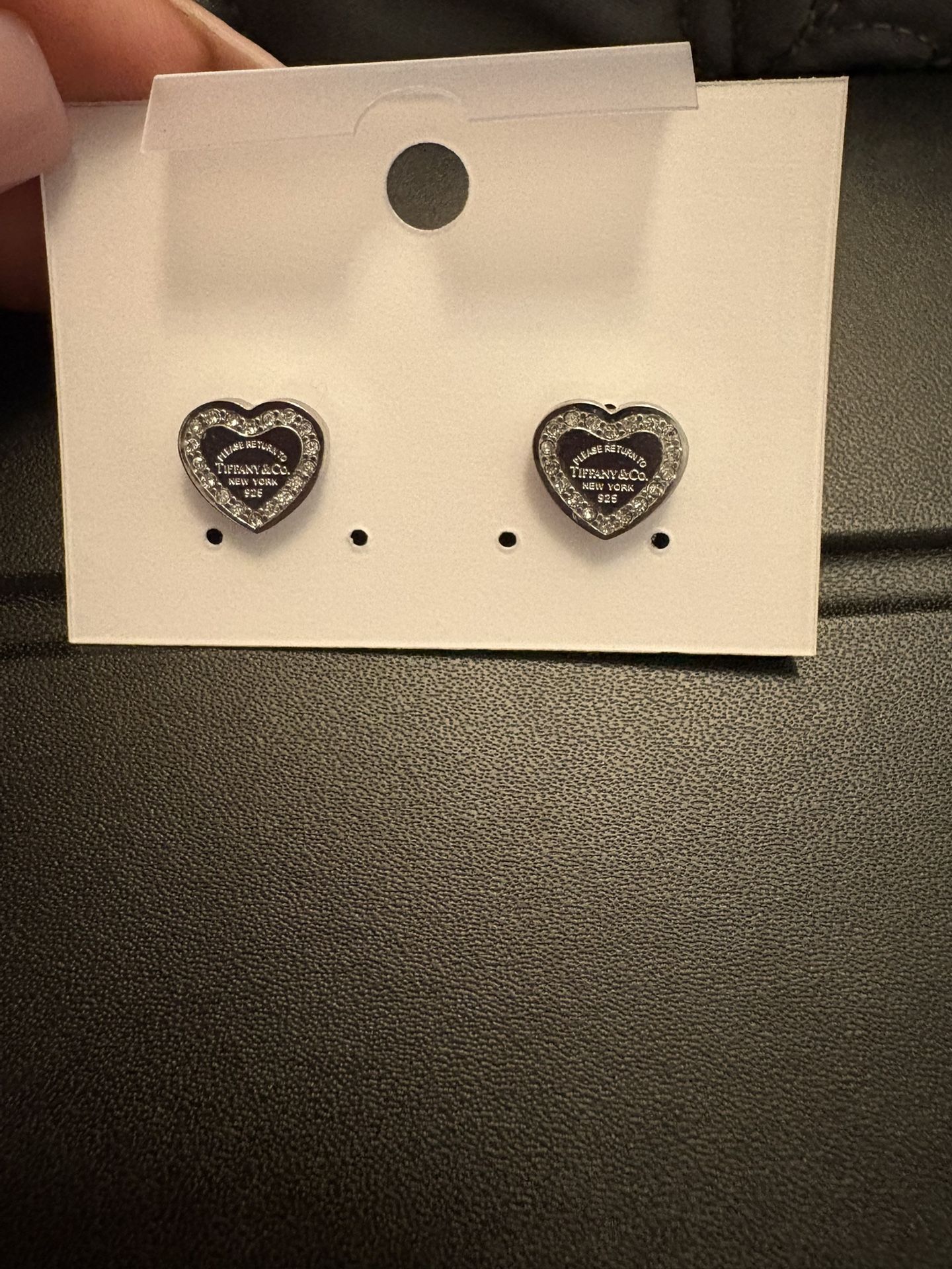 Diamond Studded Heart Earrings