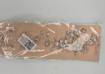 silver crystal rhinestone hair vine new in package 