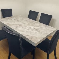 Modern Marble Dining Table Set – 6 Chairs Included