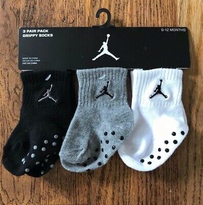 New Jordan 3-Pair Grippy Socks~~6 - 12 Months