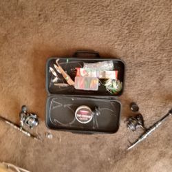 Sougayilang Telescopic Fishing Rod Reel Combo - w/ Zippered carry case And 2- Rod/Reels