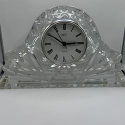 ONE (1) MIKASA CRYSTAL QUARTZ GLASS MANTLE DESK CLOCK MADE IN GERMANY