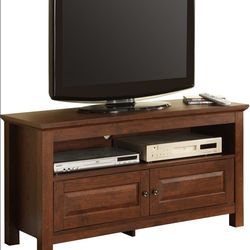 Walker Edison 44-Inch Wood TV Console, Traditional Brown