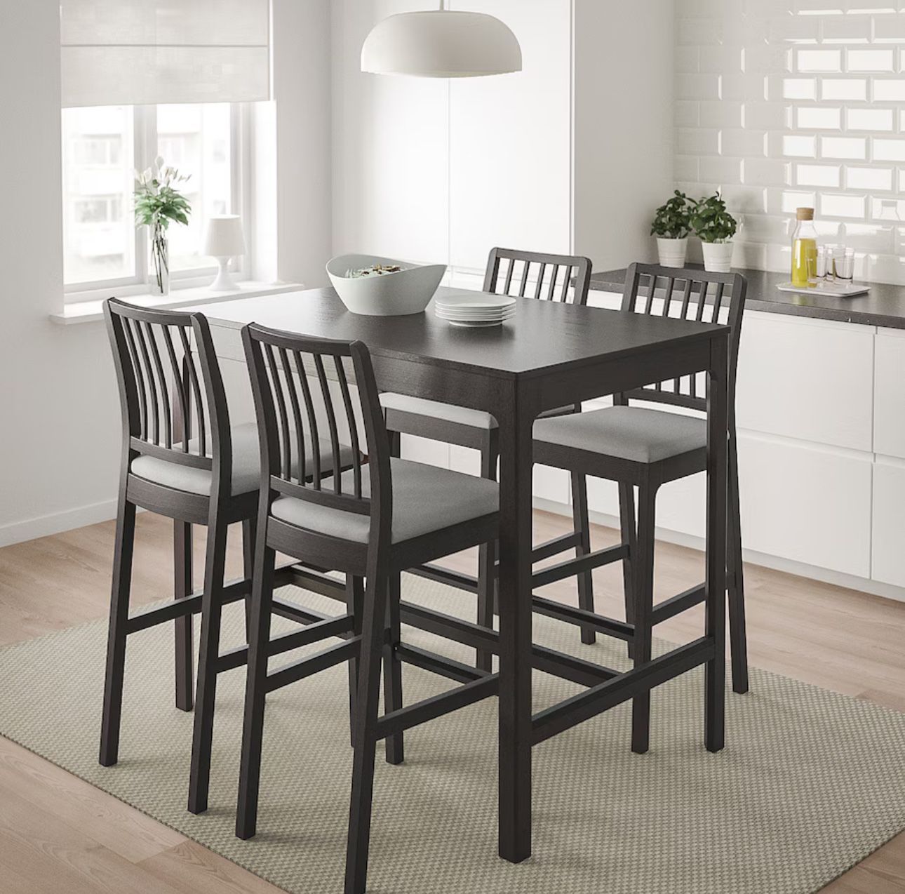 IKEA EKEDALEN Bar table with (4) EKEDALEN Bar stools with backrest