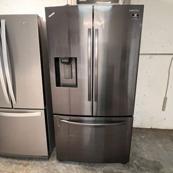 Black Stainless Steel Open Box Samsung French Door Refrigerator 