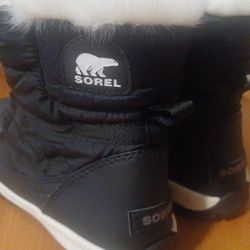 New Sorel Whitney Black Waterproof Boots Women's Size 9