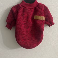 Classic Dog Red Crew Neck Sweat Shirt 