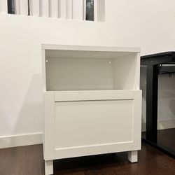 White Modern Cabinet – Compact Storage Unit, 24”H x 18”W x 15”D