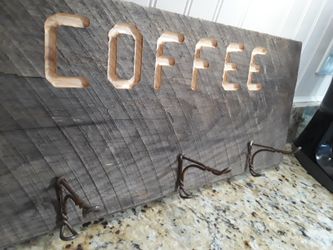 Antique sign coffee holder