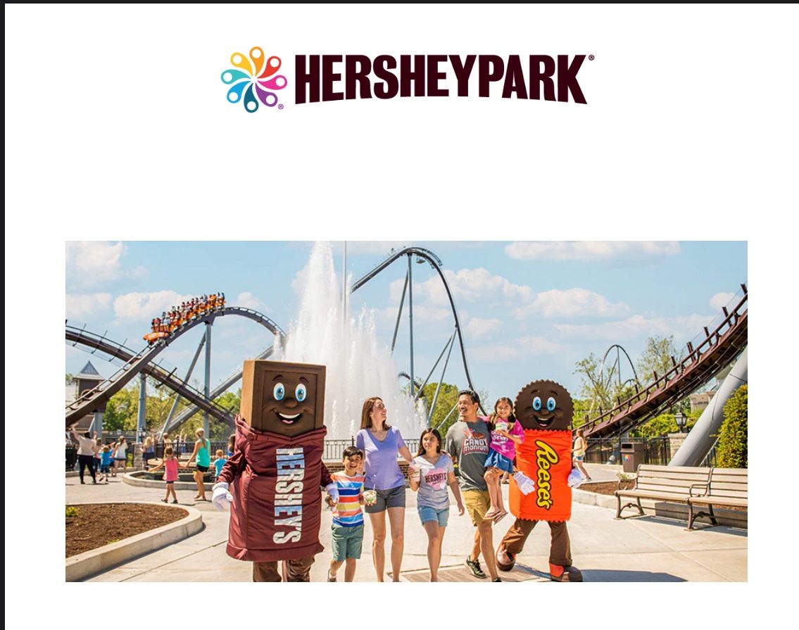 2 Hershey Park Tickets + Parking Pass!