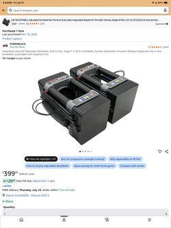 Like New! PRICED TO SELL PowerBlock Elite EXP 1-50lb expandable to 90lbs