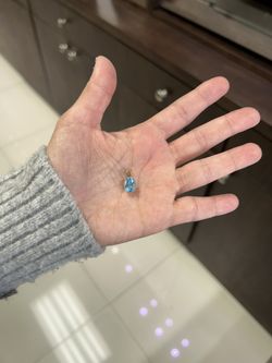 Pendant Charm Yellow Gold 14k. Aquamarine