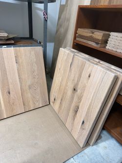 Custom made solid rustic white oak table tops