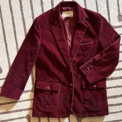 Vintage Burgundy Women’s Corduroy Blazer