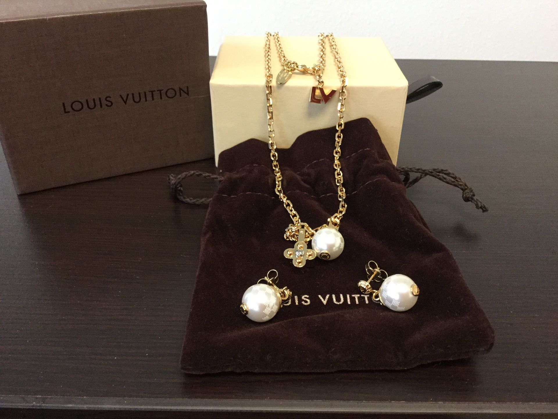 Authentic Louis Vuitton necklace & earring set $500.00 for Sale in  Tacoma, WA - OfferUp