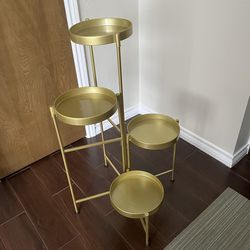 Gold Multi-tiered Plant Stand (The Kate and Laurel Finn Modern 4-Tier Plant)