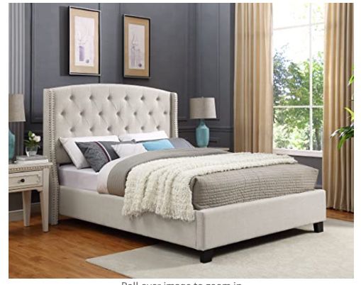 King Upholstered Bed Frame -New