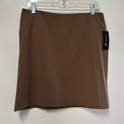 Women’s INC Polyester, Cotton, Spandex, Brown Stretch Skirt… Size 8