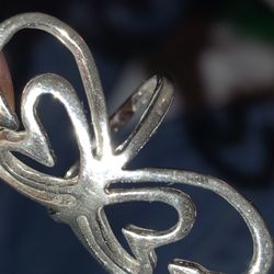 925 silver ring . 4 hearts intertwined 