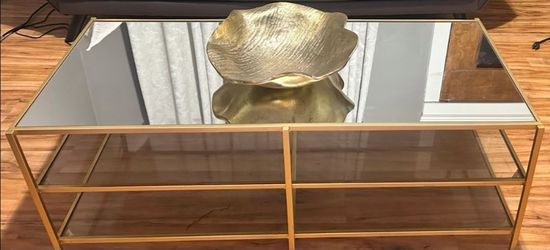 Gold and glass table