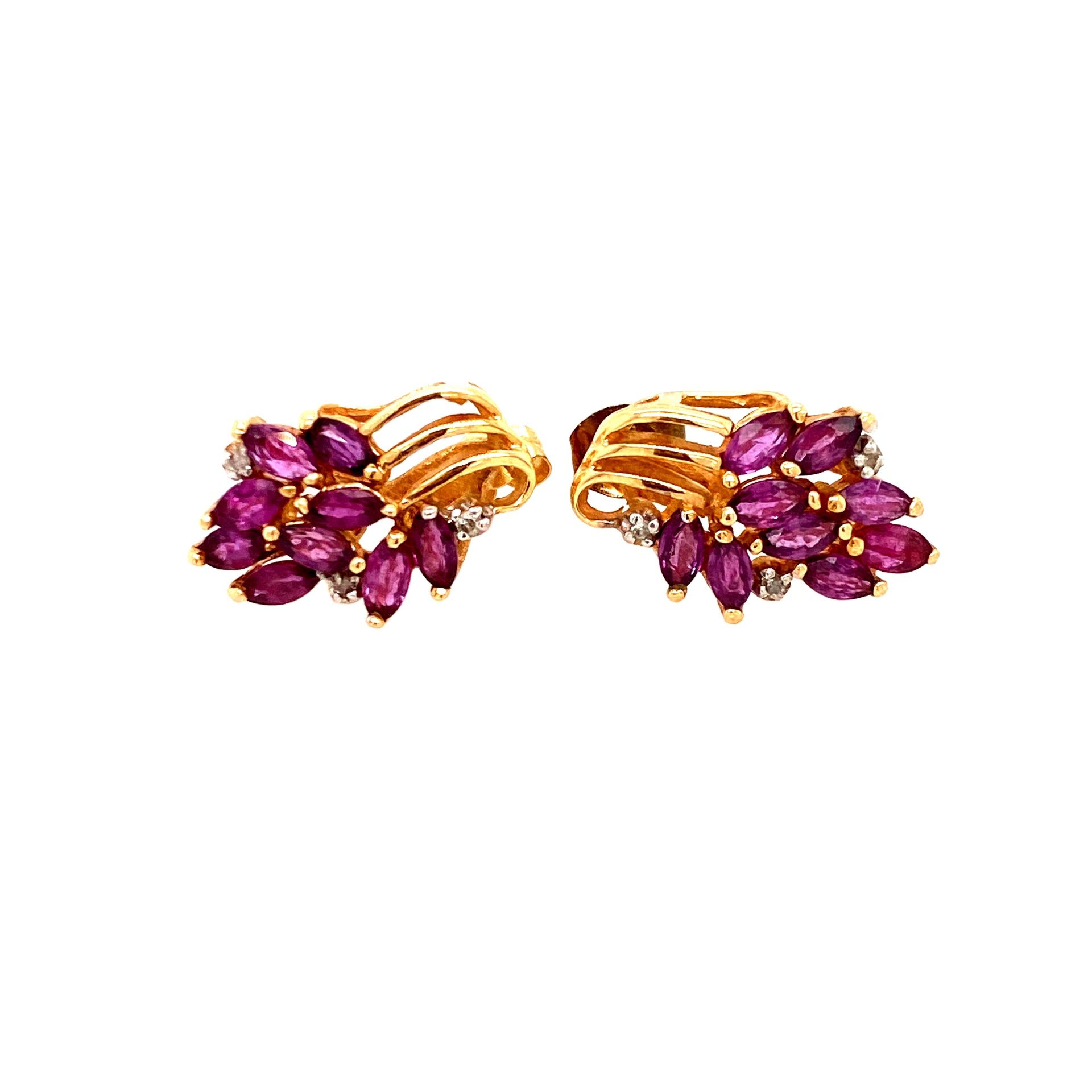 14k Amethyst/Diamond Earrings